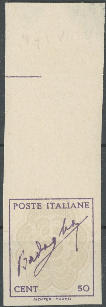 Signature of Badoglio on frame