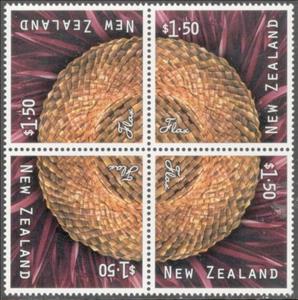 Stamp, Flax Basket - Rotational Block, New Zealand,  , Crafts