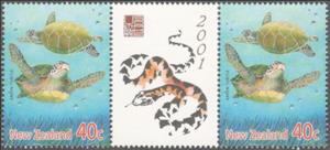 Gutter Pairs, Green Sea Turtle (Chelonia mydas) - Gutter Pair, New Zealand,  , Animals (Fauna), Chinese New Year, Chinese Zodiac, New Year, Reptiles, Sea Life, Turtles, Zodiac