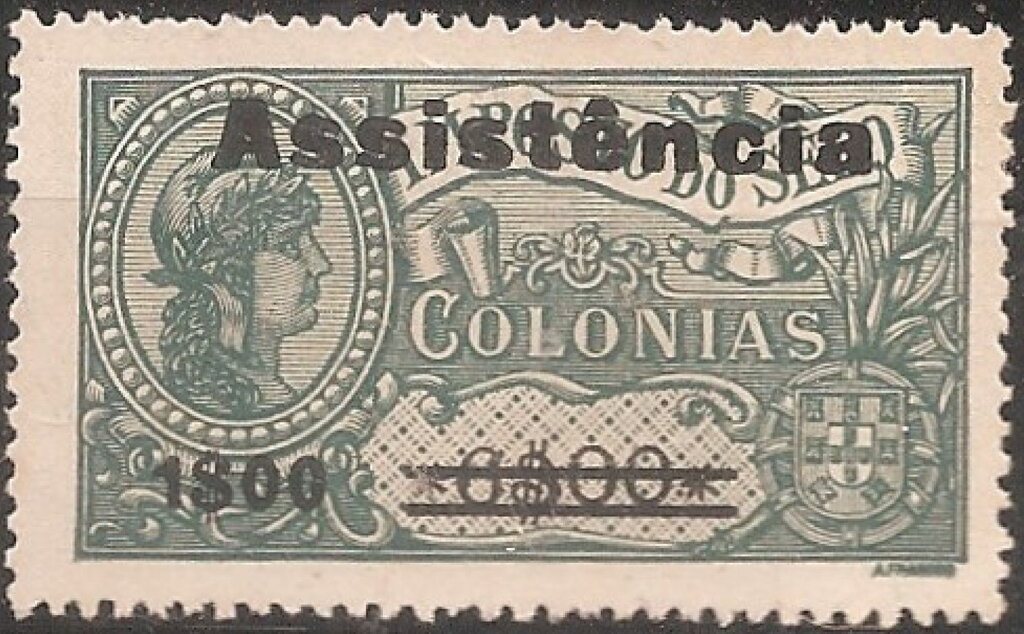 6$00 Fiscal stamps surcharged Assistencia