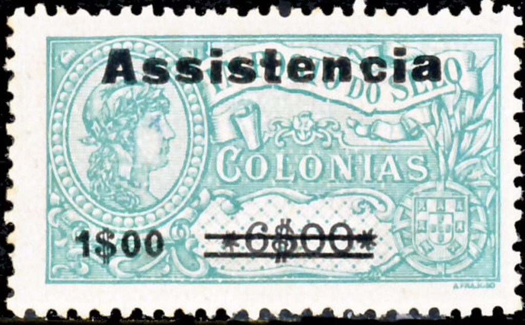 6$00 Fiscal stamps surcharged Assistencia
