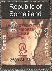 Stamp, Animals of Africa Scout Jamboree Red Overprint EXAMPLE, Somaliland,  , Animals (Fauna), Antelopes, Scouting