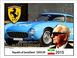 Souvenir Sheet, Ferrari Cars, Somaliland,  , Cars, The Automobile Industry
