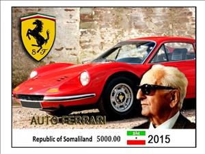 Souvenir Sheet, Ferrari Cars, Somaliland,  , Cars, The Automobile Industry