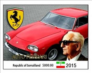 Souvenir Sheet, Ferrari Cars, Somaliland,  , Cars, The Automobile Industry