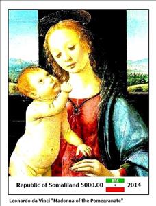 Souvenir Sheet, Paintings by Leonardo da Vinci, Somaliland,  , Painters, Paintings