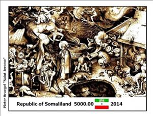Souvenir Sheet, Paintings by Pieter Bruegel, Somaliland,  , Painters, Paintings