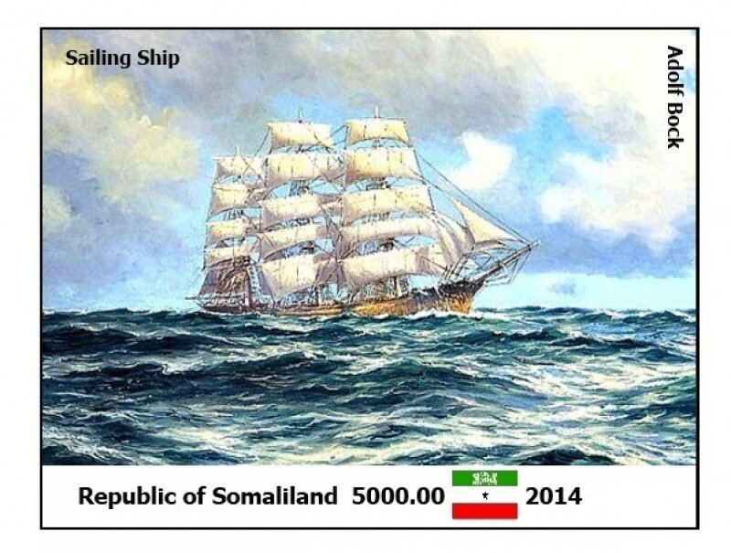 Sailing Ship Paintings by Adolf Bock
