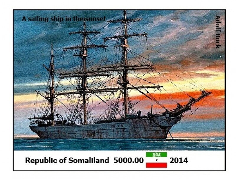 Sailing Ship Paintings by Adolf Bock
