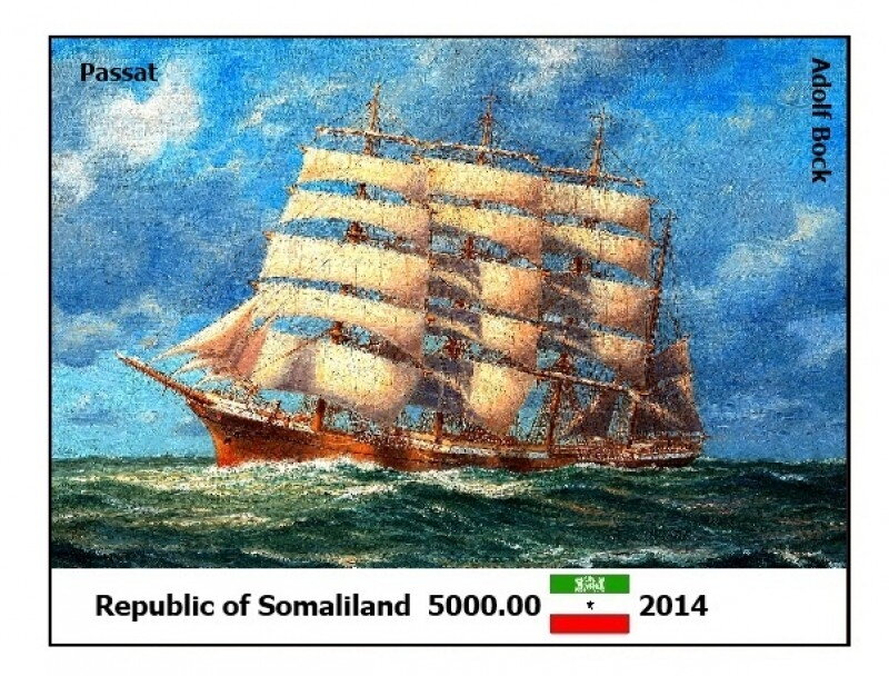 Sailing Ship Paintings by Adolf Bock