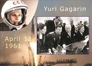 Souvenir Sheet, Yuri Gagarin, Somaliland,  , Astronauts, Famous People