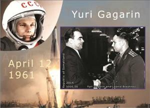 Souvenir Sheet, Yuri Gagarin, Somaliland,  , Astronauts, Famous People
