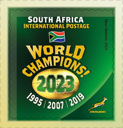 Stamp, South Africa World Rugby Champions 2023, South Africa,  , Flags, Rugby