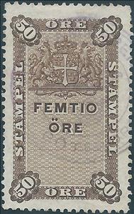 Stamp, Revenue Documents 1895, Sweden,  , Coats of Arms