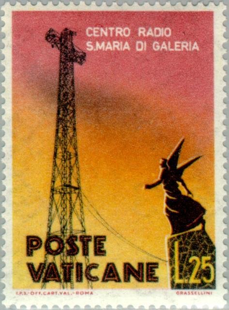 Antenna and the statue of the Archangel Gabriel