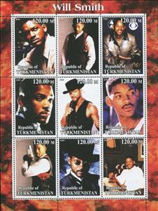 Mini Sheet, Will Smith, Turkmenistan,  , Actors, Famous People, Men