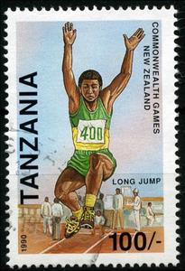 Stamp, Long jump, Tanzania,  , Sport, British Commonwealth, Athletics, Long Jump
