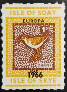 Stamp, Sandpiper overprinted 1966, United Kingdom of Great Britain & Northern Ireland,  , Animals (Fauna), Birds