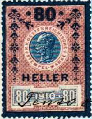 Stempel Marke 1910 80 heller