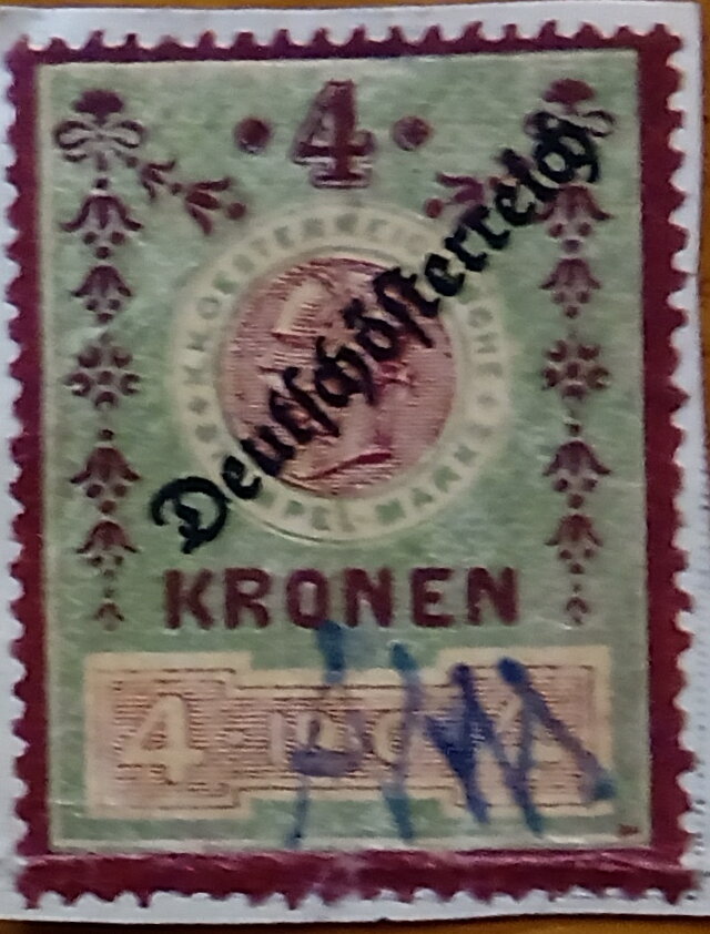 Stempel Marke overprinted Deutschosterreich