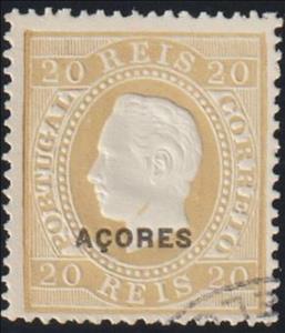 Stamp, King Luis I - overprinted ACORES, Azores,  , Famous People, Heads of State, Kings, Men, Royalty
