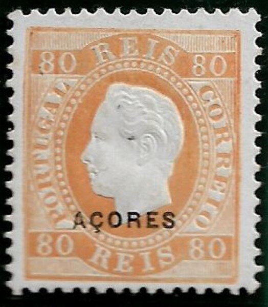 King Luis I - overprinted ACORES