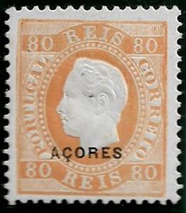 Stamp, King Luis I - overprinted ACORES, Azores,  , Famous People, Heads of State, Kings, Men, Royalty