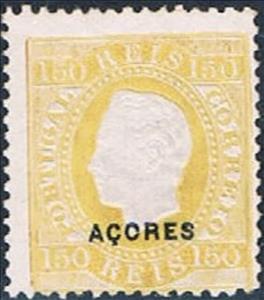 Stamp, King Luis I - overprinted ACORES, Azores,  , Famous People, Heads of State, Kings, Men, Royalty
