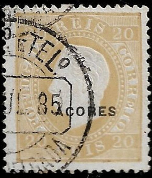 King Luis I - overprinted ACORES