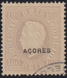 Stamp, King Luis I - overprinted ACORES, Azores,  , Famous People, Heads of State, Kings, Men, Royalty