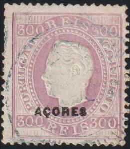 Stamp, King Luis I - overprinted ACORES, Azores,  , Famous People, Heads of State, Kings, Men, Royalty