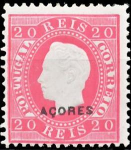 Stamp, King Luis I - overprinted ACORES, Azores,  , Famous People, Heads of State, Kings, Men, Royalty