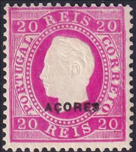 Stamp, King Luis I - overprinted ACORES, Azores,  , Famous People, Heads of State, Kings, Men, Royalty