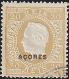 Stamp, King Luis I - overprinted ACORES, Azores,  , Famous People, Heads of State, Kings, Men, Royalty