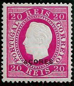 Stamp, King Luis I - overprinted ACORES, Azores,  , Famous People, Heads of State, Kings, Men, Royalty