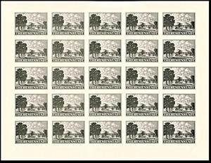 Full Pane, Admission stamp - Ghetto Theresienstant, Bohemia and Moravia,  , Concentration Camps, Landscapes, Trees