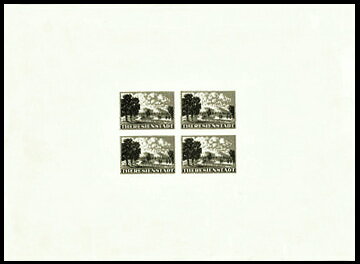 Full Pane, Admission stamp - Ghetto Theresienstant, Bohemia and Moravia,  , Concentration Camps, Landscapes, Trees