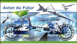 Mini Sheet, Aircraft of the Future, Burkina Faso,  , Aircraft