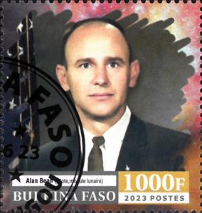 Stamp, Apollo 12, Burkina Faso,  , Astronauts, Famous People