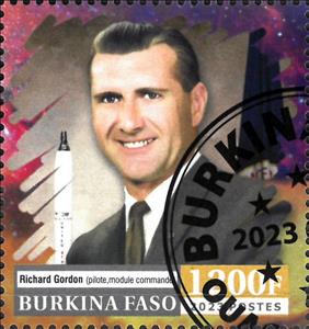 Stamp, Apollo 12, Burkina Faso,  , Astronauts, Famous People