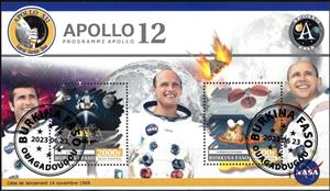 Mini Sheet, Apollo 12, Burkina Faso,  , Astronauts, Famous People