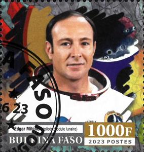 Stamp, Apollo 14, Burkina Faso,  , Astronauts, Famous People