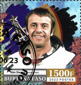 Stamp, Apollo 14, Burkina Faso,  , Astronauts, Famous People