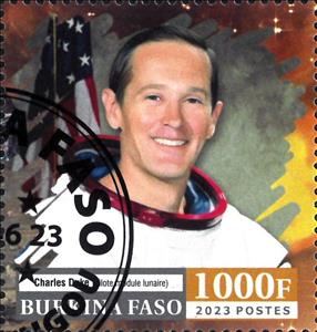 Stamp, Apollo 16, Burkina Faso,  , Astronauts, Famous People, Space Traveling, Spacecrafts