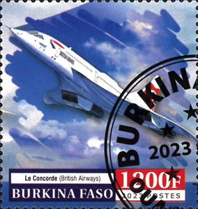 Stamp, Concorde, Burkina Faso,  , Aircraft