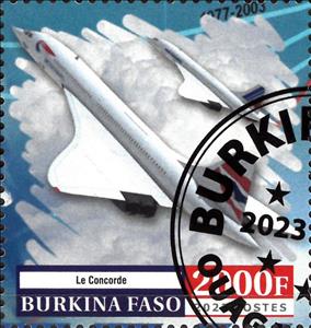 Stamp, Concorde, Burkina Faso,  , Aircraft