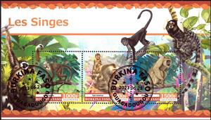 Mini Sheet, Monkeys, Burkina Faso,  , Animals (Fauna), Mammals, Monkeys