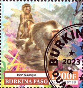 Stamp, Monkeys, Burkina Faso,  , Animals (Fauna), Mammals, Monkeys