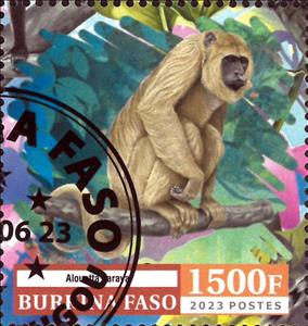 Stamp, Monkeys, Burkina Faso,  , Animals (Fauna), Mammals, Monkeys
