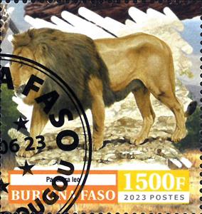 Stamp, Panthera leo, Burkina Faso,  , Animals (Fauna), Лев, Mammals, Wild Cats